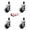 Service Caster 4 Inch Thermoplastic Wheel 1-5/8 Inch Expanding Stem Caster with Brakes, 4PK SCC-EX05S410-TPRS-SLB-158-4 - alternate 2